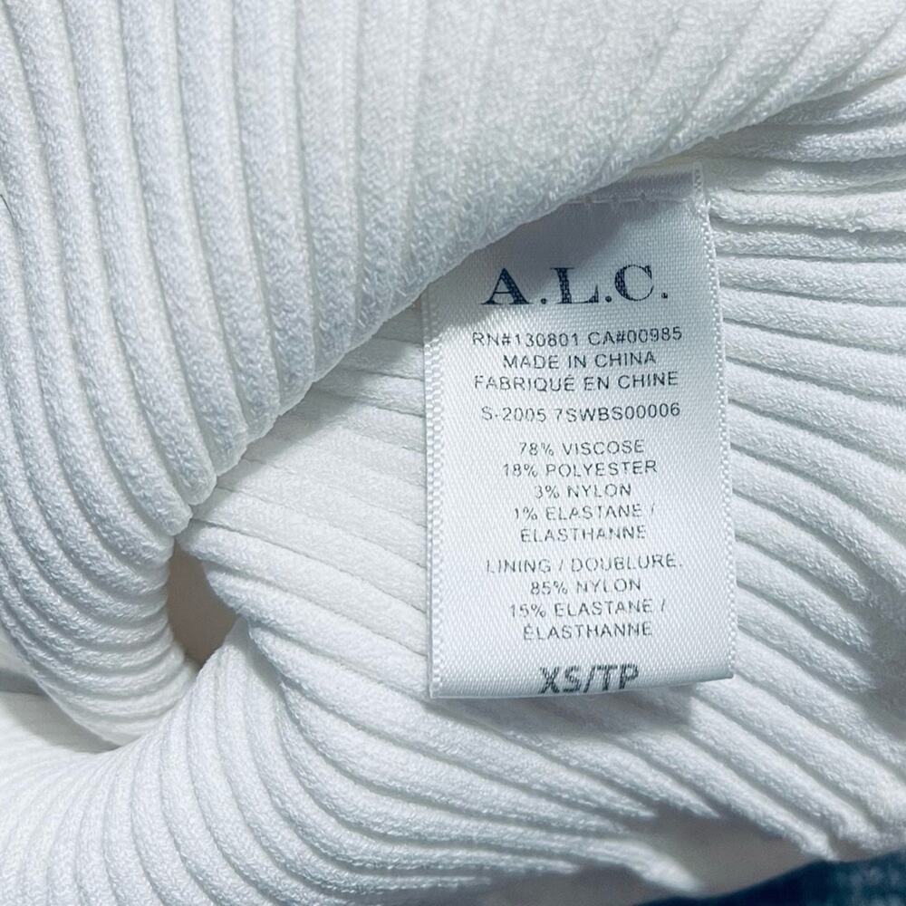 A.L.C. White Toni Ribbed-Knit Bodysuit Size XS Snap Button - Picture 15 of 15